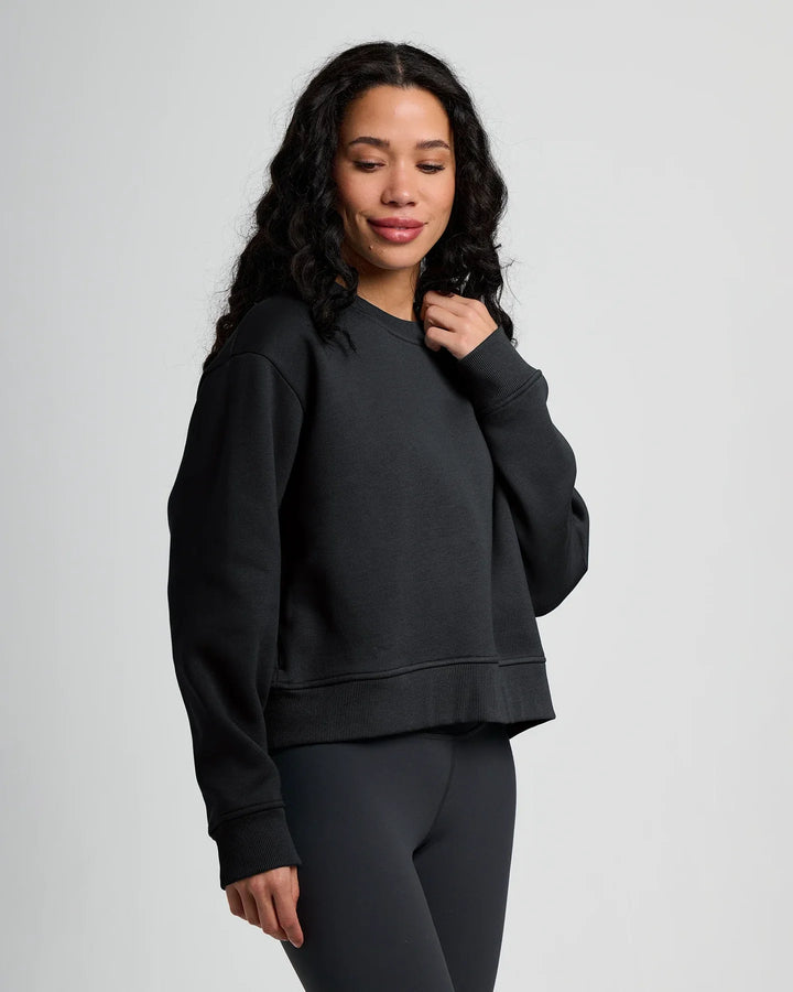 Free Fly Women's Bamboo Northcoast Fleece Crew: Black
