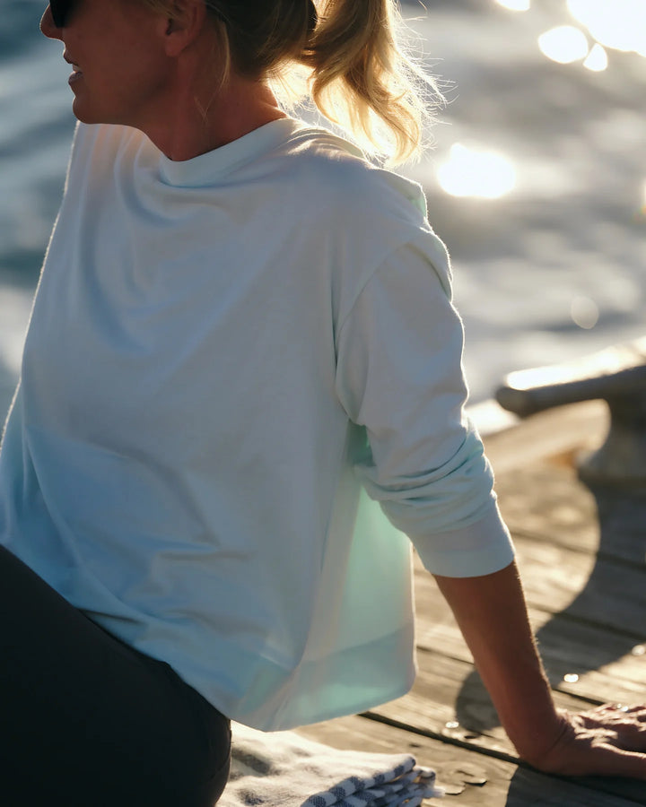 Free Fly Women's Bamboo Shade Crossover Long Sleeve: Tropic Sea