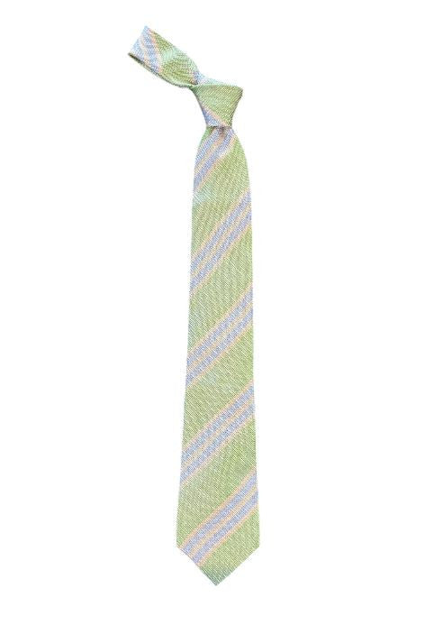 Robert Jensen Blue Stripe Tie: Washed Green