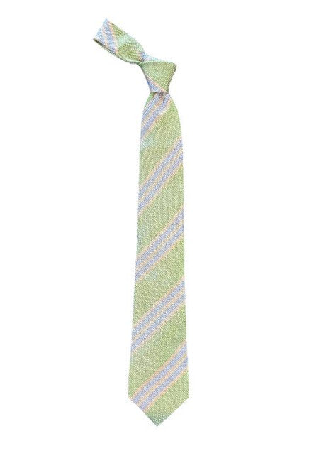 Robert Jensen Blue Stripe Tie: Washed Green