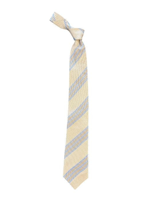 Robert Jensen Blue Stripe Tie: Washed Khaki