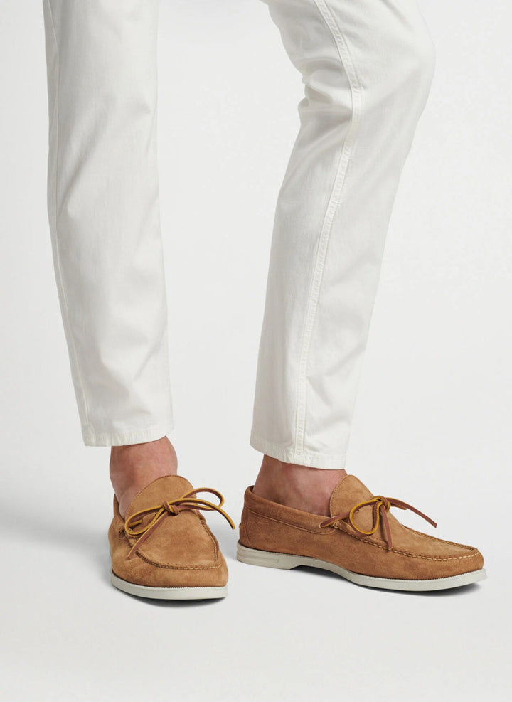 Peter Millar Excursionist Boat Shoe: Whiskey