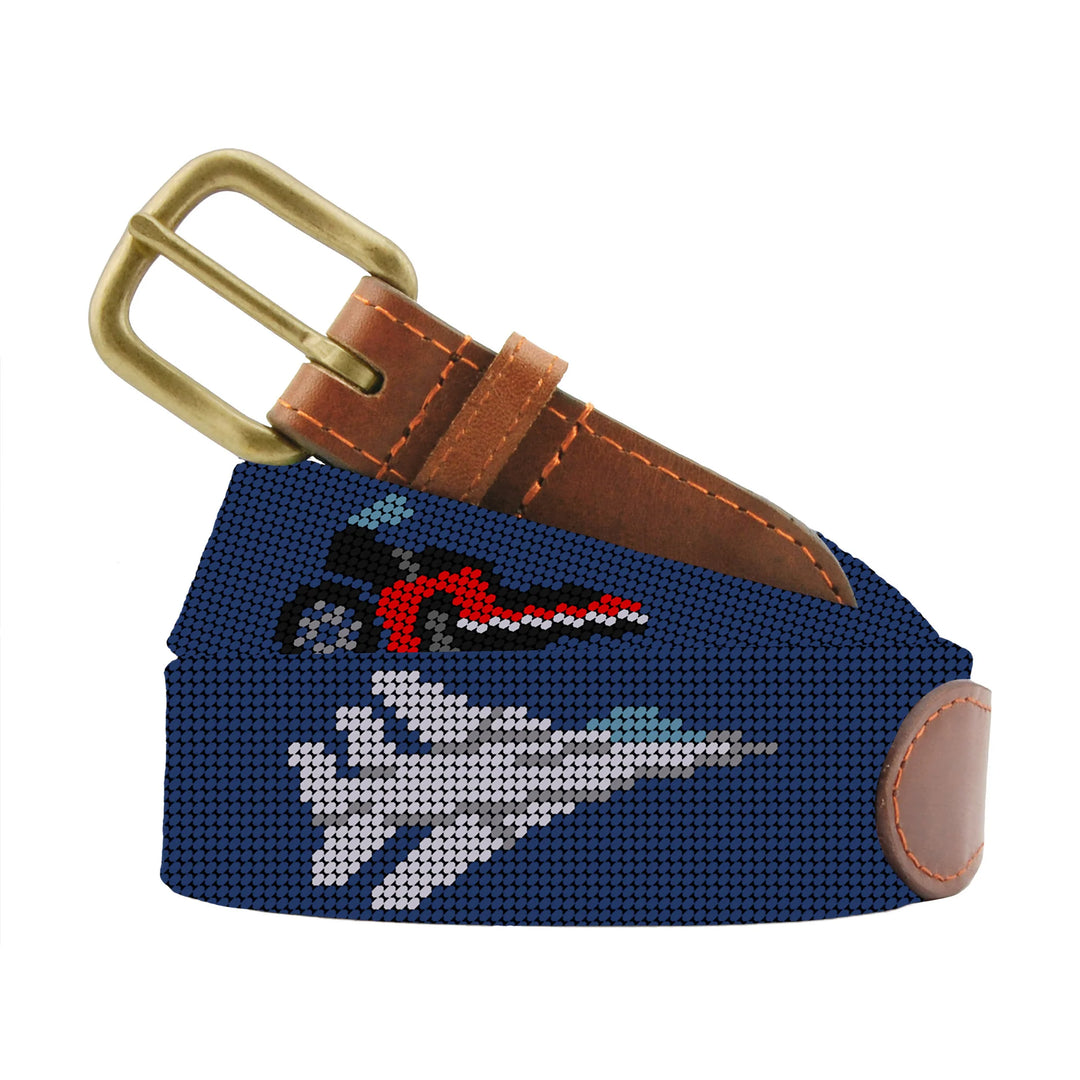Smathers and Branson Needlepoint Wingman Belt: Classic Navy