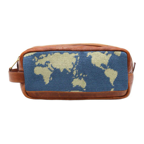 Smathers and Branson Needlepoint Toiletry Bag - World Map