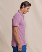 Southern Tide Oceanfront Stripe Pique Polo: Sea Pink