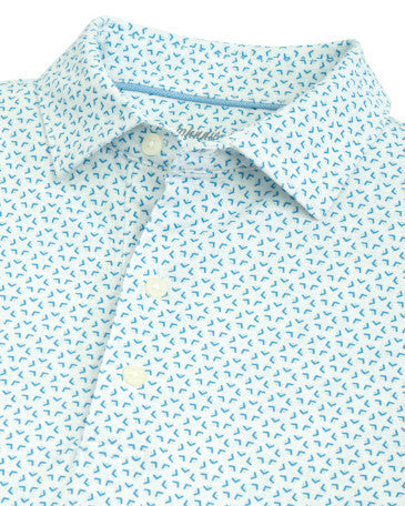 Johnnie-O Tatum Printed Polo: White