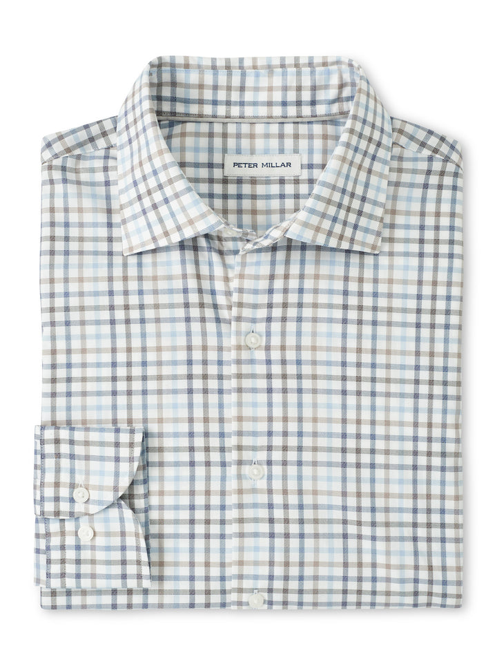 Peter Millar North Coast Crown Lite Cotton-Stretch Sport Shirt: Blue Haze