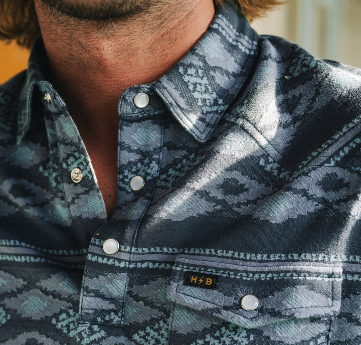 Howler Brothers Ranchero Jacquard Polo - Zango Jacquard: Blue Shimmer