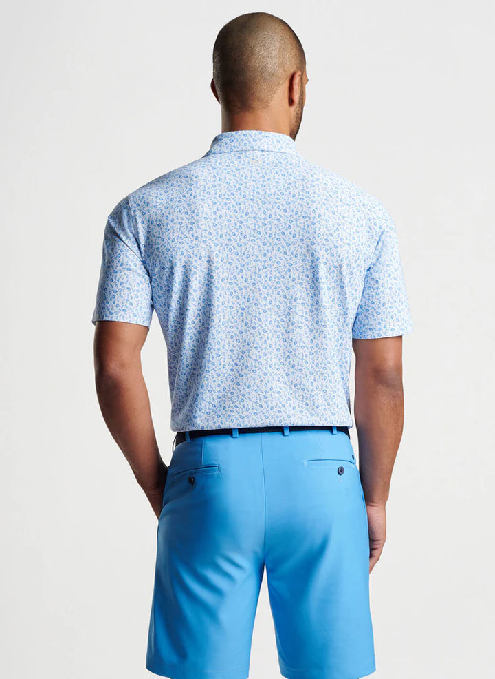 Peter Millar Shuckin Season Oyster Mesh Performance Polo: White