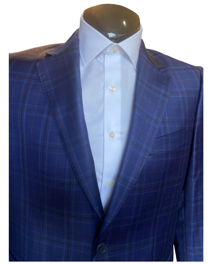 MaxDavoli by MaxMan Navy Plaid Wool Sportcoat