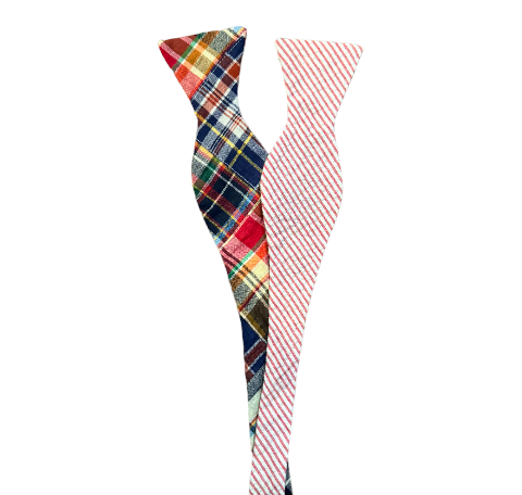 Craig Reagin Patchwork/Red Stripe Bowtie