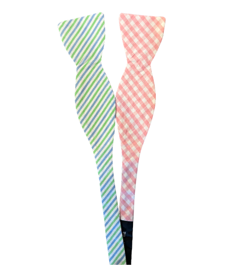 Craig Reagin Pink Gingham/Blue/Green Stripe Bowtie