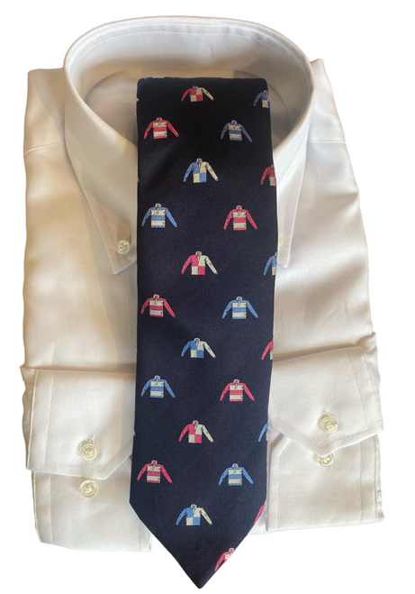 Seaward & Stearn Jockey Silks on Navy Tie