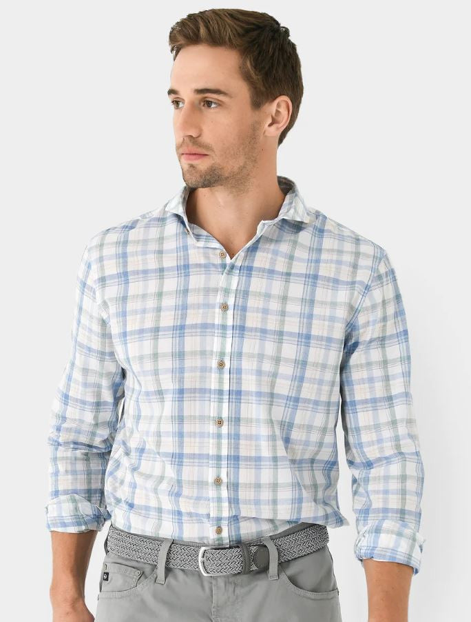 Johnnie-O Liden Button Up Shirt: Laguna Blue