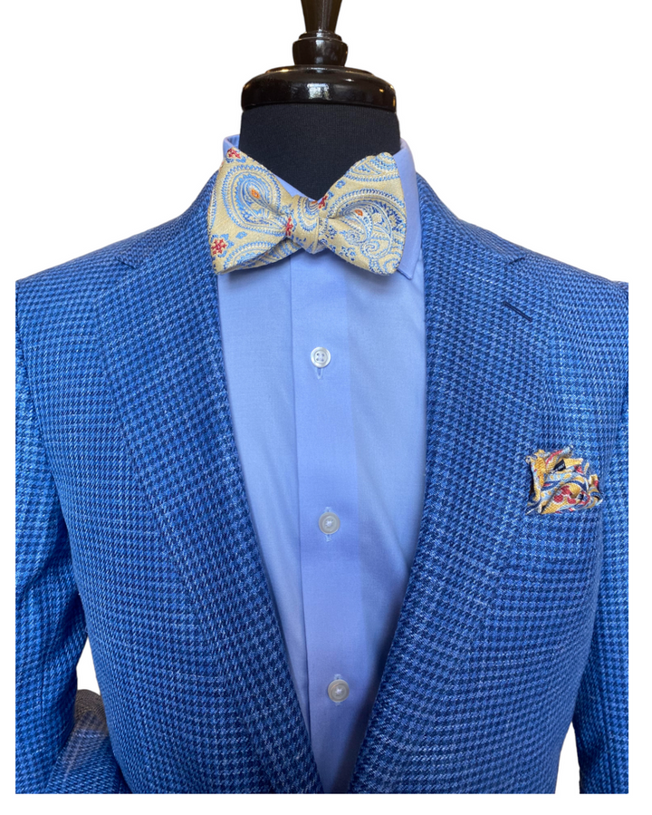 Maxdavoli by MaxMan Drago Tailored Blue Houndstooth Sport Coat