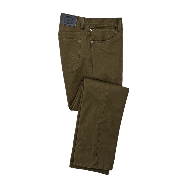 Filson Dry Tin Cloth 5-Pocket Pants: Marsh Olive