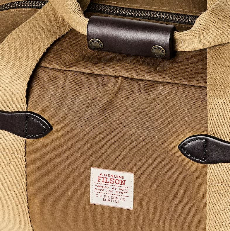 Filson Small Tin Cloth Duffle Bag: Dark Tan