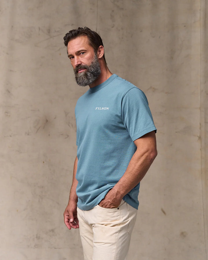 Filson Short Sleeve Scenic Graphic T-Shirt: Bluefin