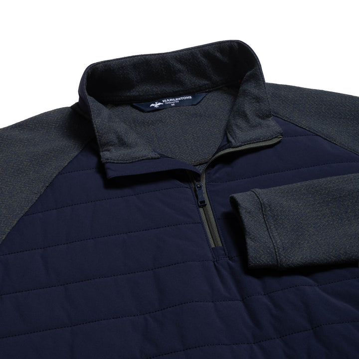 Harlestons Traveler Herringbone 1/4 Zip: Magnolia Green