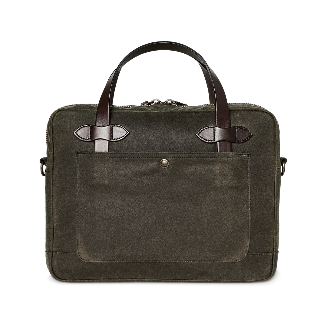 Filson Tin Cloth Compact Briefcase: Otter Green