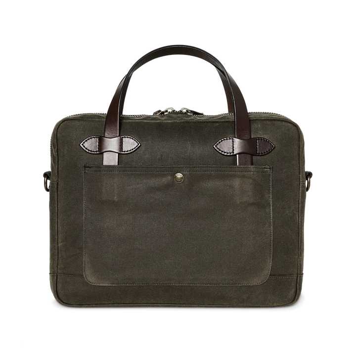Filson Tin Cloth Compact Briefcase: Otter Green