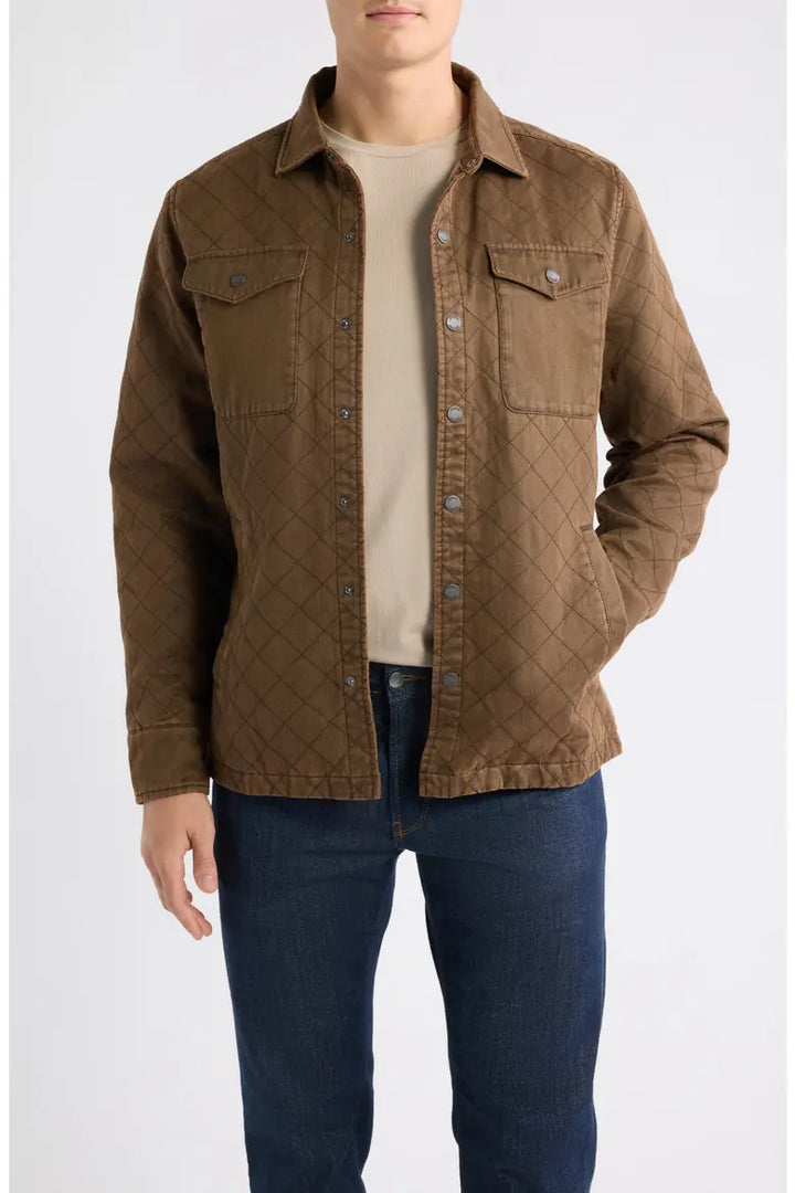 Johnnie-O Quilted Chore Coat: Russet