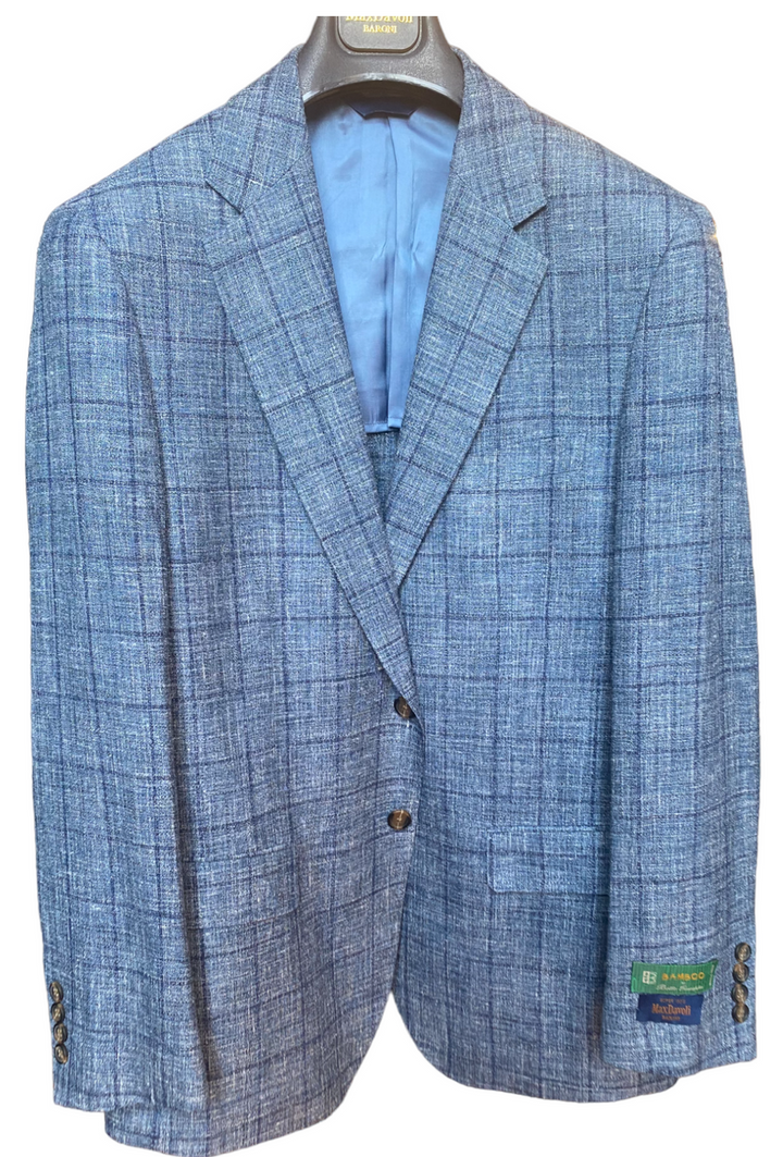 Max Davoli by MaxMan Blue Windowpane Sportcoat