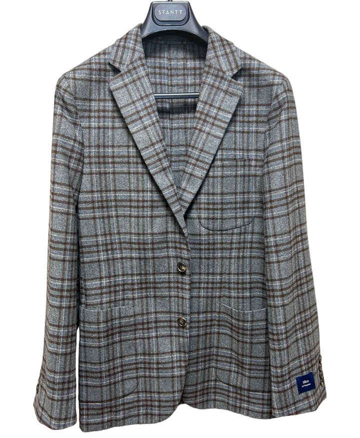 Stantt Soft Lambswool Blazer: Blue Coffee