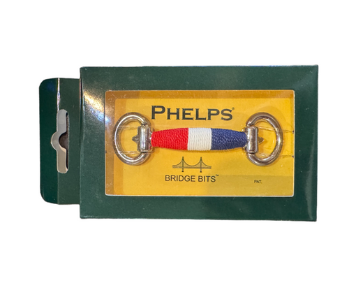 T.B. Phelps Bar Wrapped Bridge Bit: Red/White/Marine Blue