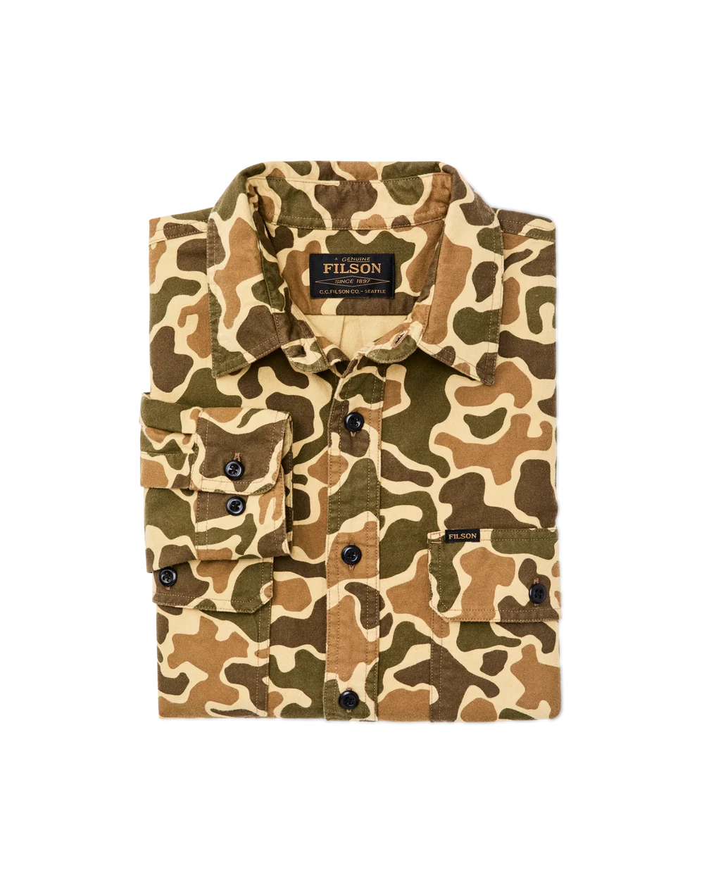 Filson Field Flannel Shirt: Buckskin Camo