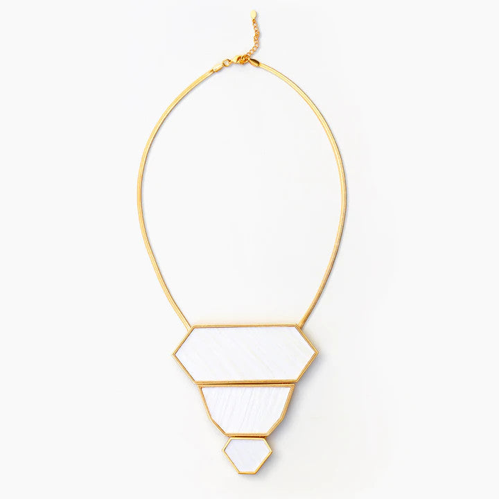 Brackish Statement Necklace: Abyad