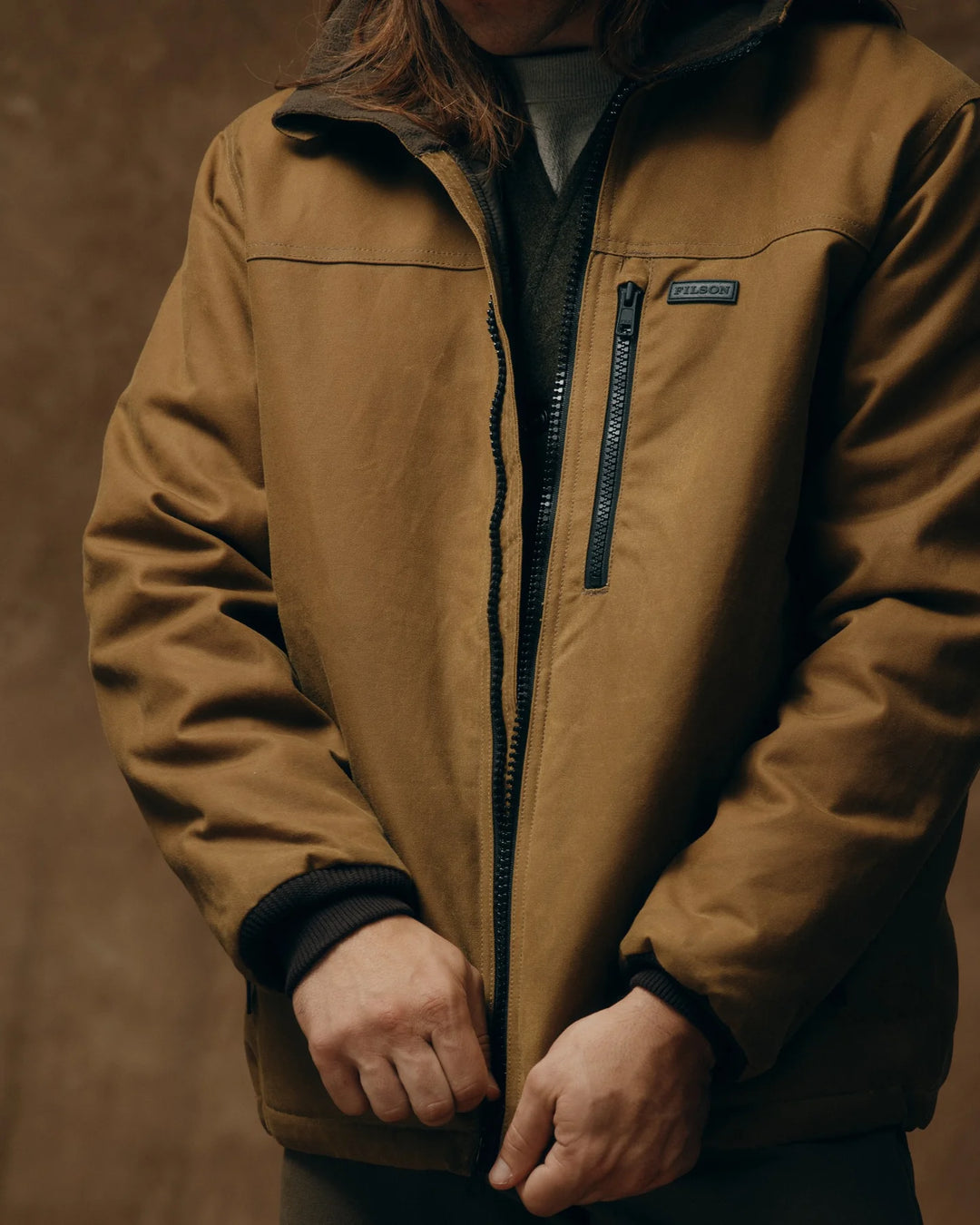 Filson Tin Cloth Primaloft® Jacket: Dark Tan