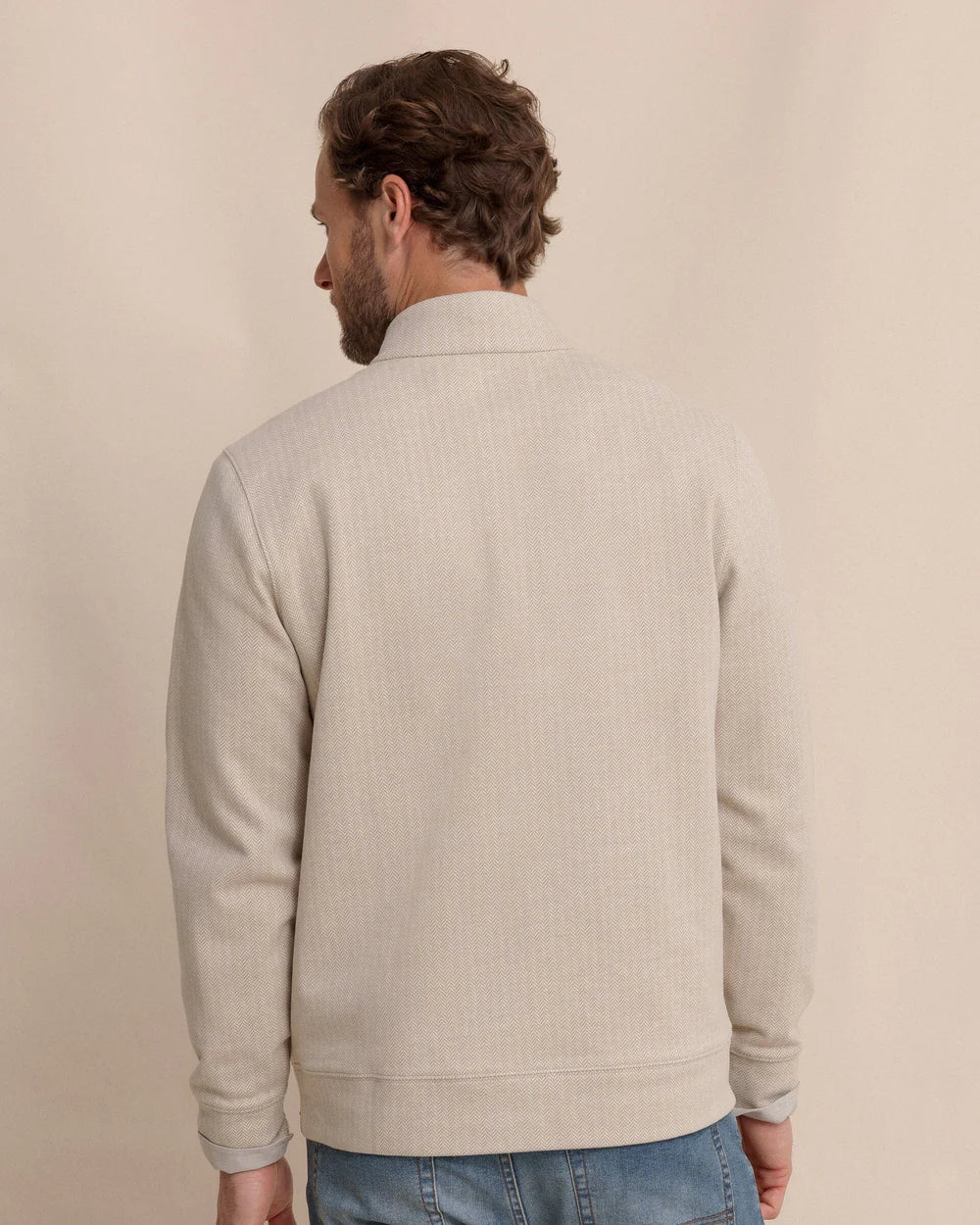 Southern Tide Adler Lane Quarter Zip: Sandstone Khaki
