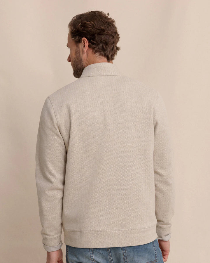 Southern Tide Adler Lane Quarter Zip: Sandstone Khaki