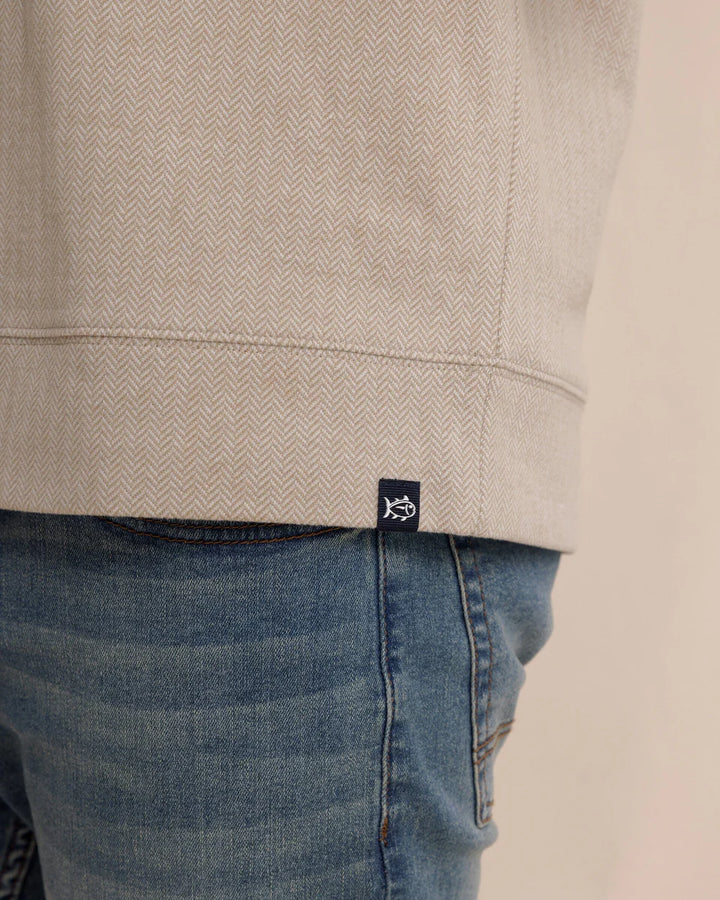 Southern Tide Adler Lane Quarter Zip: Sandstone Khaki