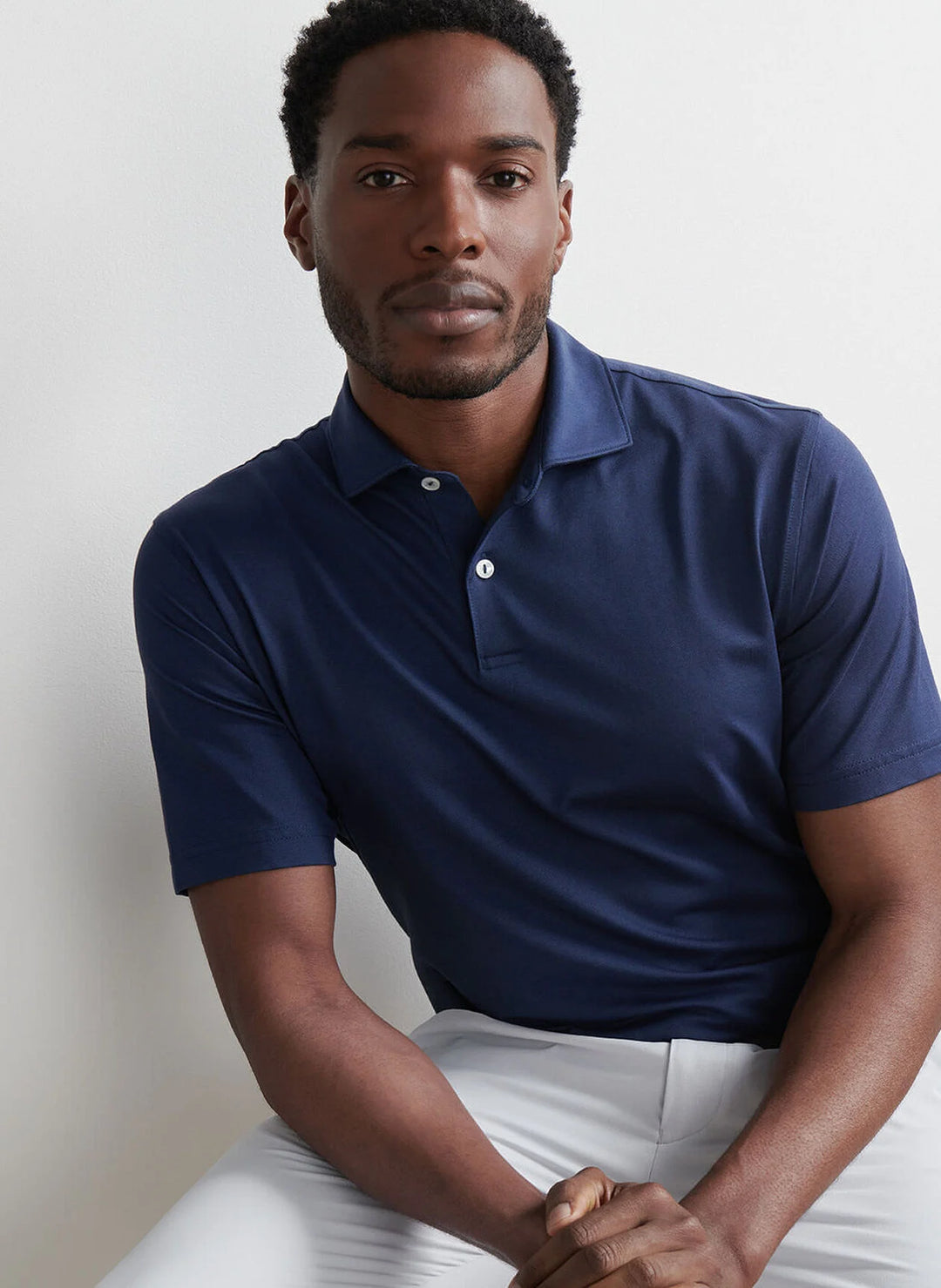 Peter Millar Crown Crafted Albatross Cotton-Blend Pique Polo: Navy