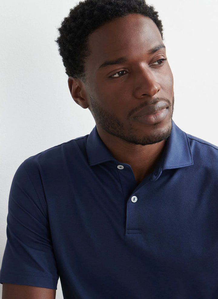 Peter Millar Crown Crafted Albatross Cotton-Blend Pique Polo: Navy