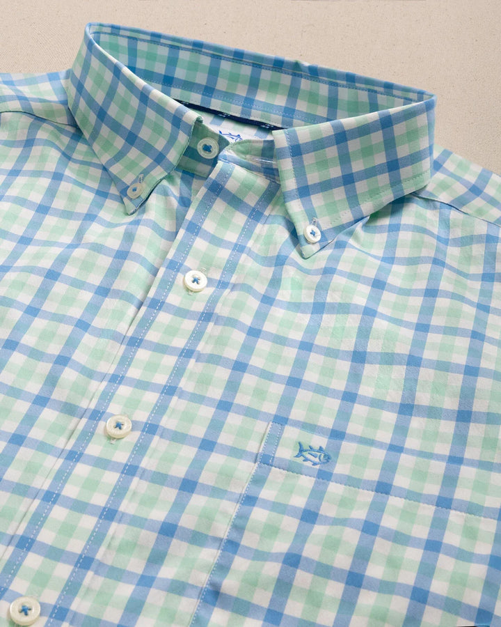 Southern Tide Albemarle Gingham brrr°® Intercoastal Sport Shirt: Boat Blue