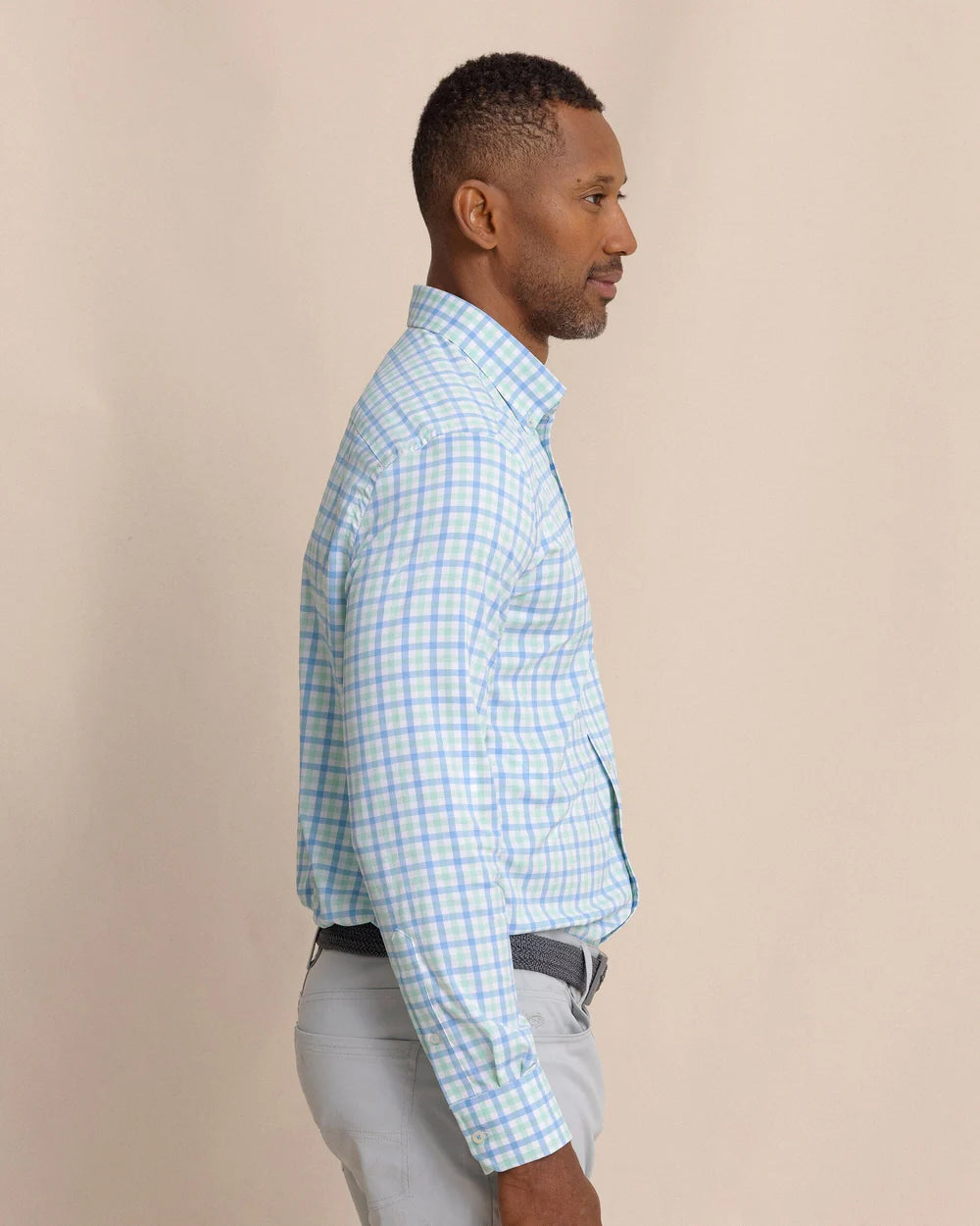 Southern Tide Albemarle Gingham brrr°® Intercoastal Sport Shirt: Boat Blue