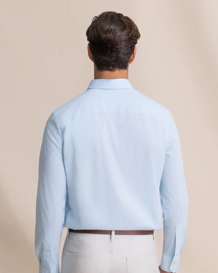 Southern Tide Charleston Amelia Island Stripe Sport Shirt: Ocean Channel