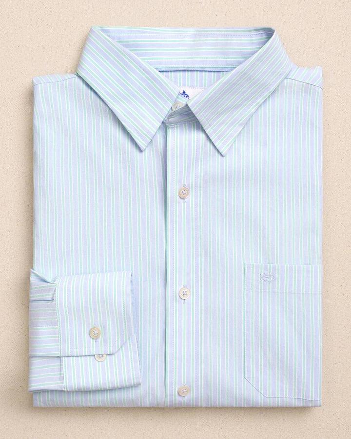 Southern Tide Charleston Amelia Island Stripe Sport Shirt: Ocean Channel