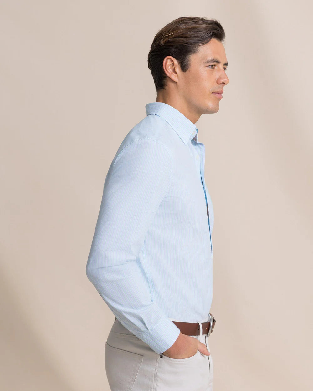 Southern Tide Charleston Amelia Island Stripe Sport Shirt: Ocean Channel