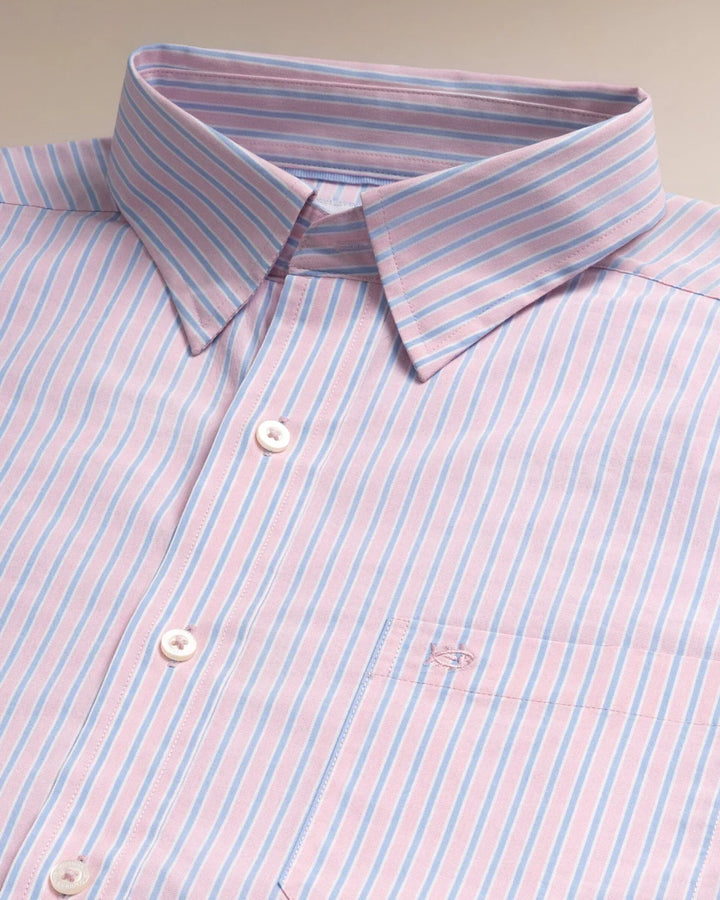 Southern Tide Charleston Amelia Island Stripe Sport Shirt: Sea Mist