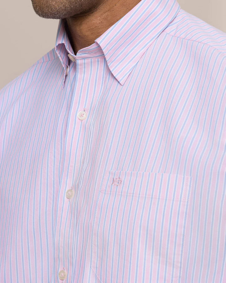 Southern Tide Charleston Amelia Island Stripe Sport Shirt: Sea Mist