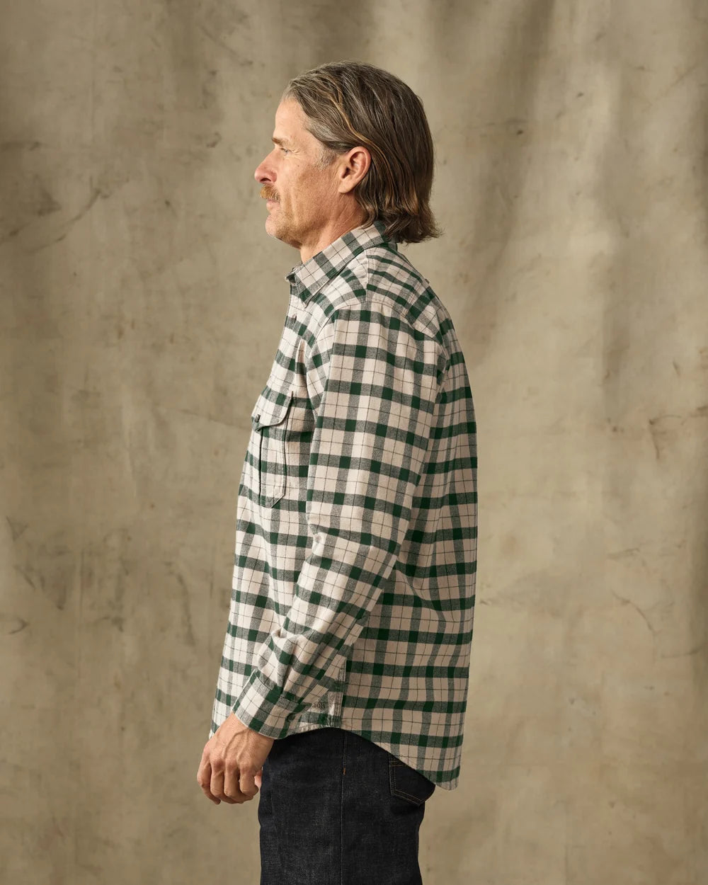 Filson Alaskan Guide Shirt: Oatmeal/Pine Plaid