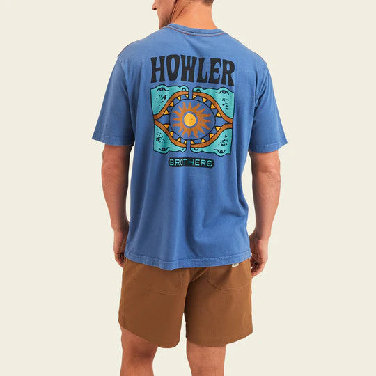 Howler Brothers Sun Drinker Cotton T-Shirt: Blue