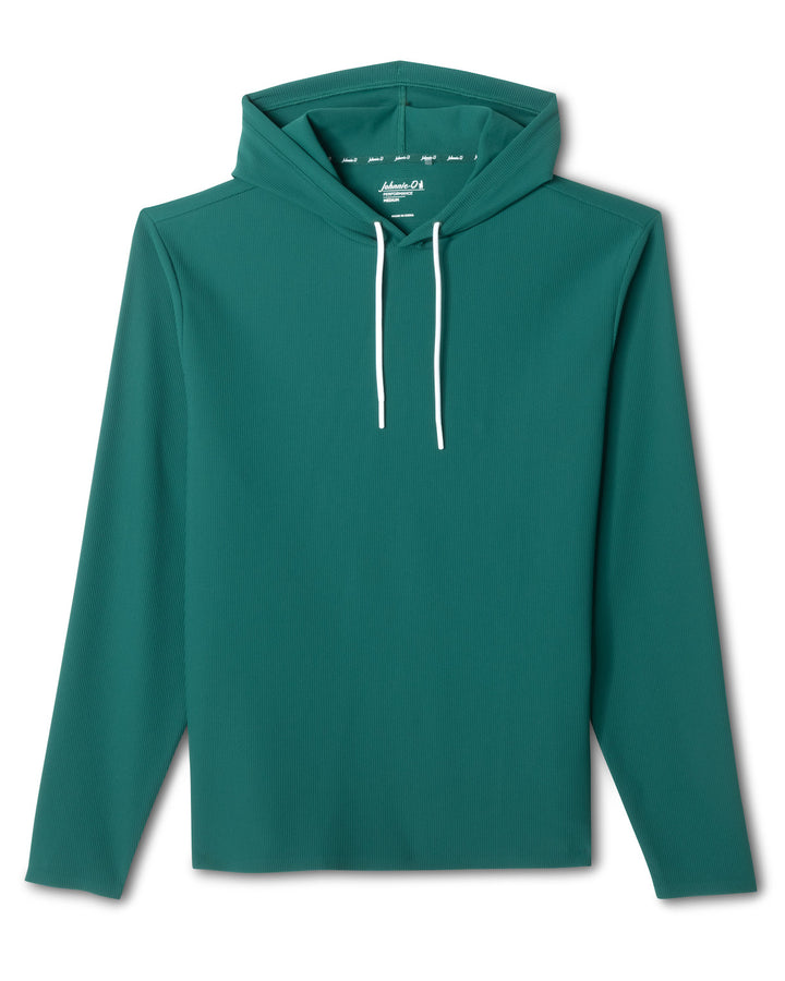 Johnnie-O Hoppin Ribbed Knit Performance Hoodie: Green