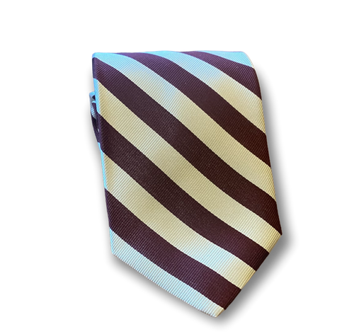 R. Hanauer Bar Stripe Necktie: Burgundy/White