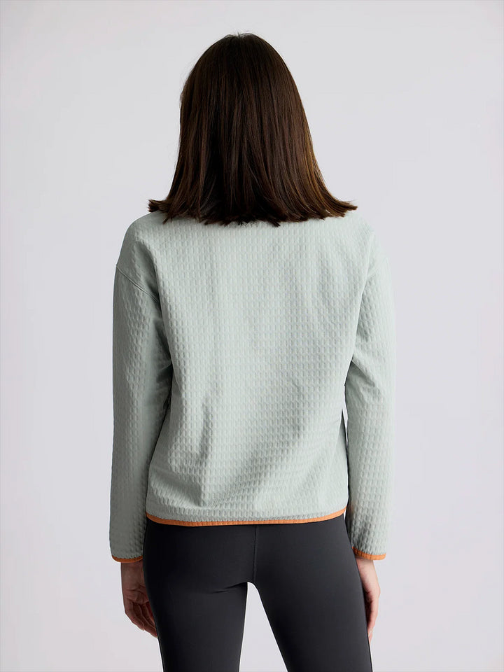 Free Fly Women's Gridback Fleece Snap Pullover: Desert Sage