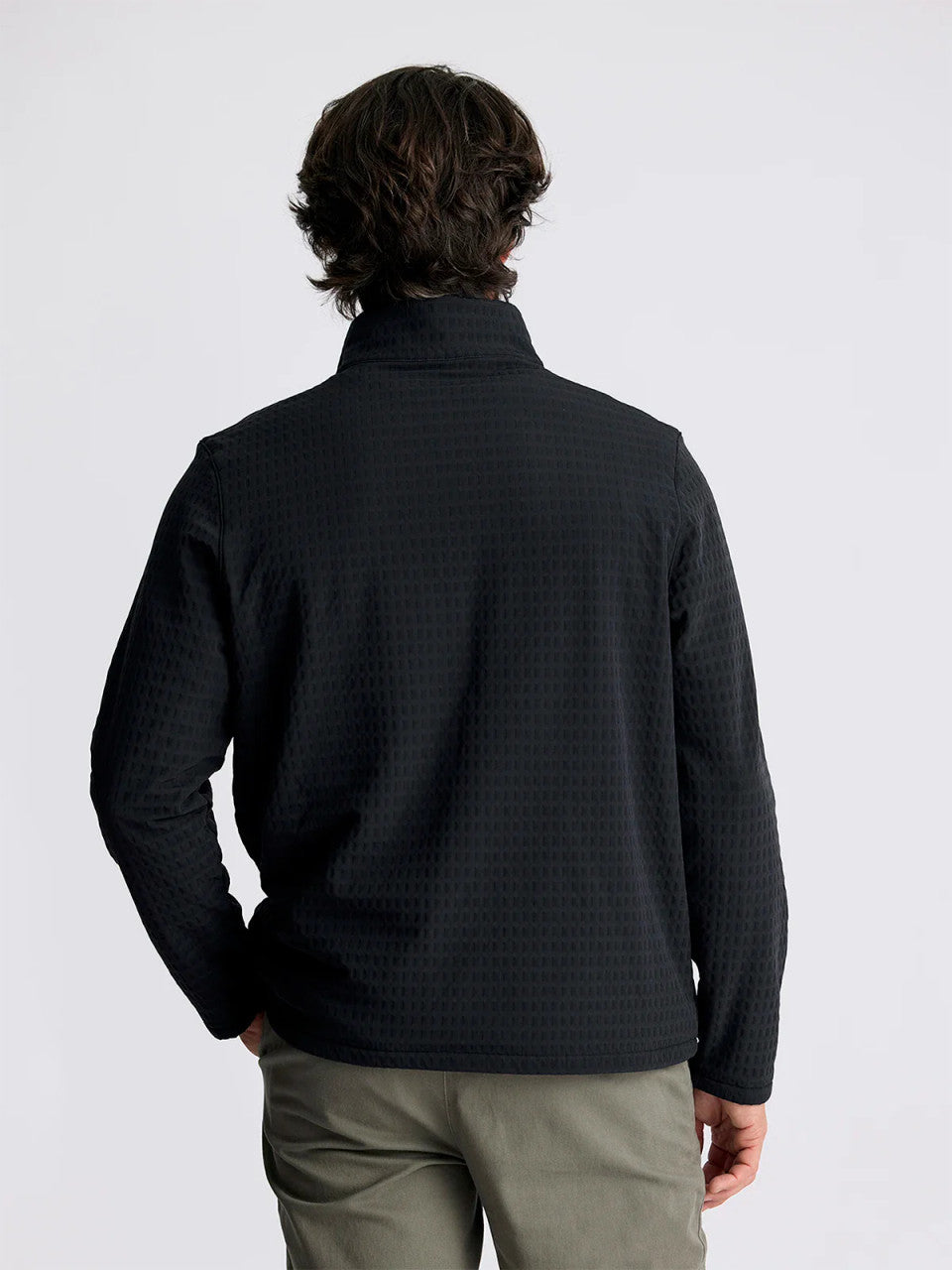 Free Fly Men's Gridback Fleece Snap Pullover: Black